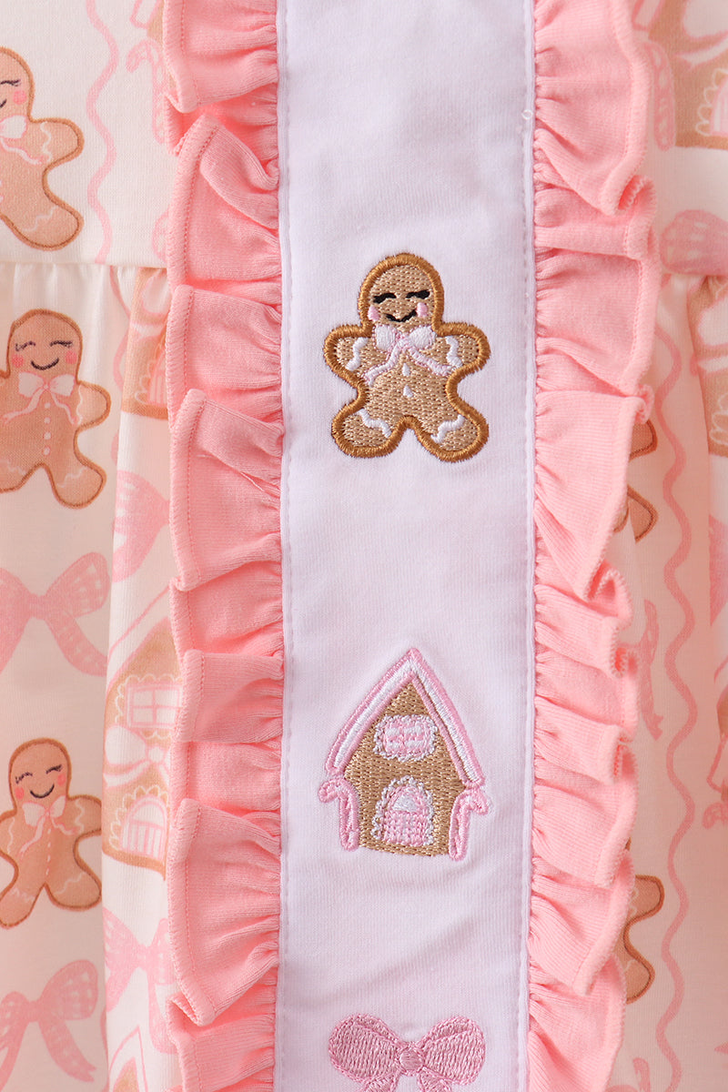 Gingerbread Pants Set with Embroidered Gingerbread
