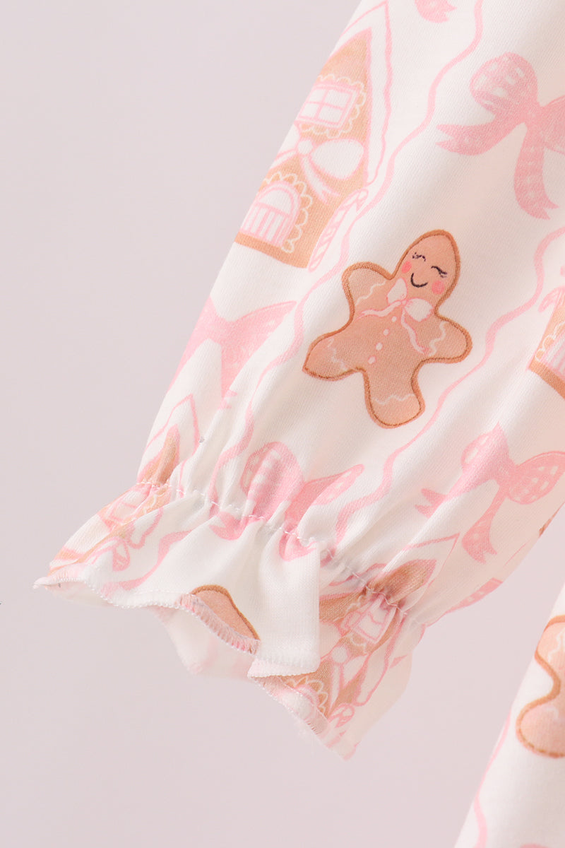 Gingerbread Pants Set with Embroidered Gingerbread