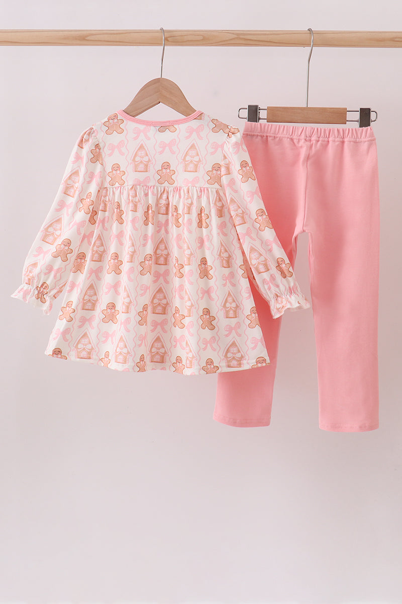 Gingerbread Pants Set with Embroidered Gingerbread