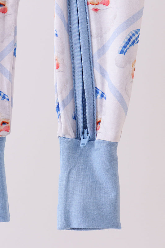 White and Blue Santa Claus Bamboo Sleeper