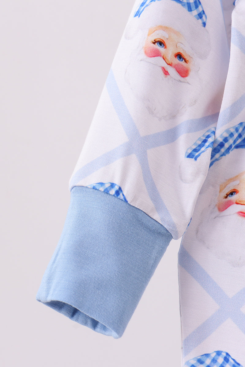 White and Blue Santa Claus Bamboo Sleeper