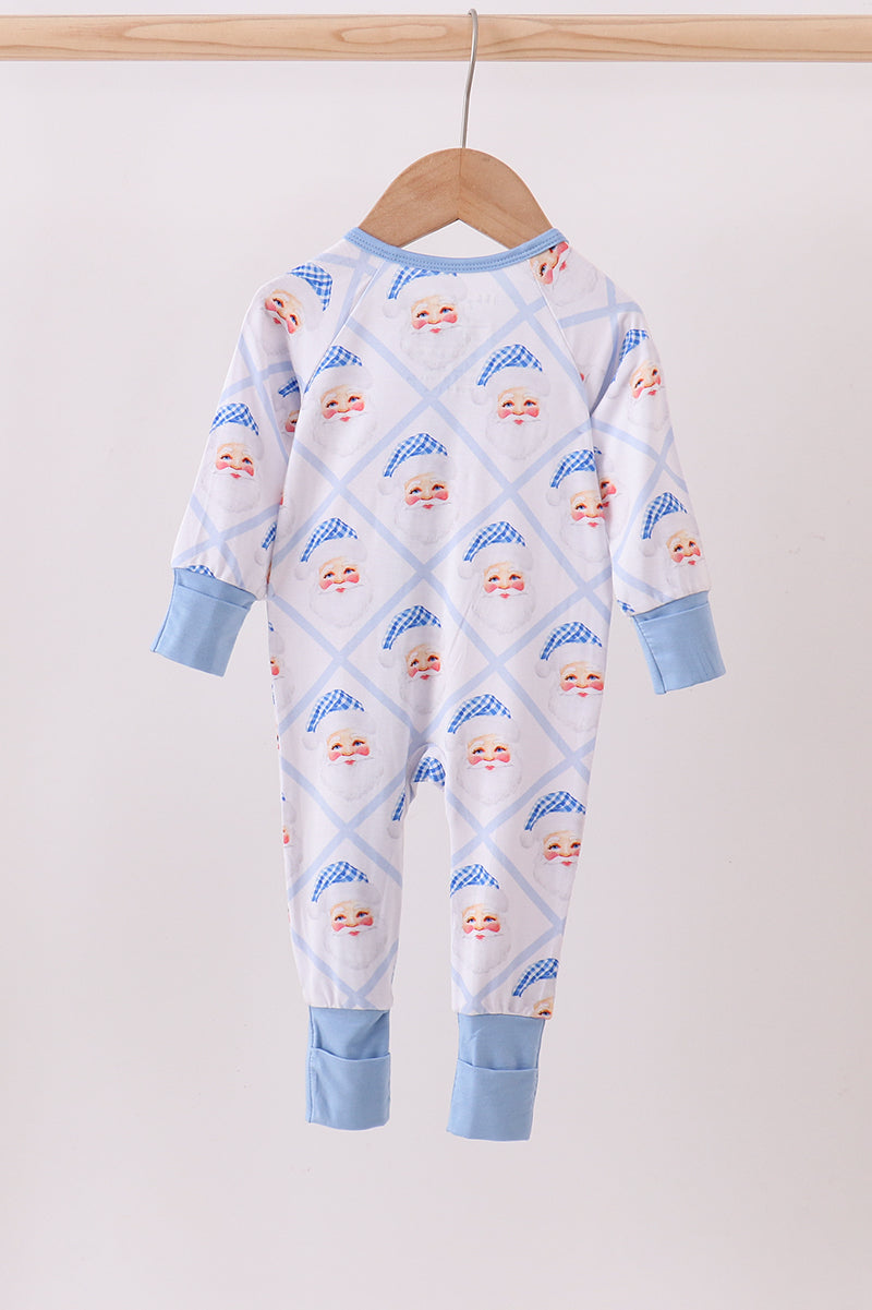 White and Blue Santa Claus Bamboo Sleeper