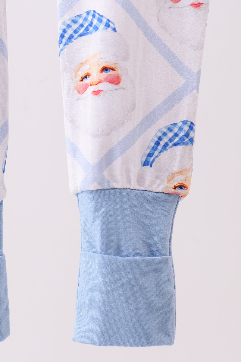 White and Blue Santa Claus Bamboo Sleeper