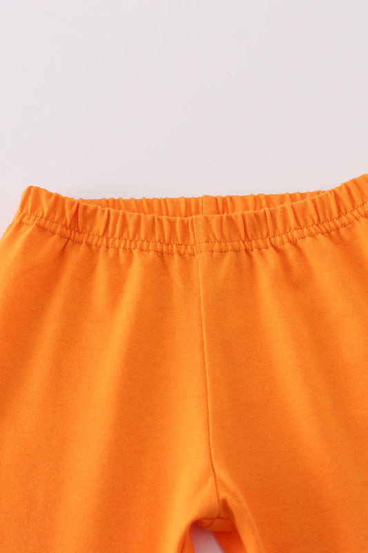 Purple Plaid Halloween Embroidered Pants Set