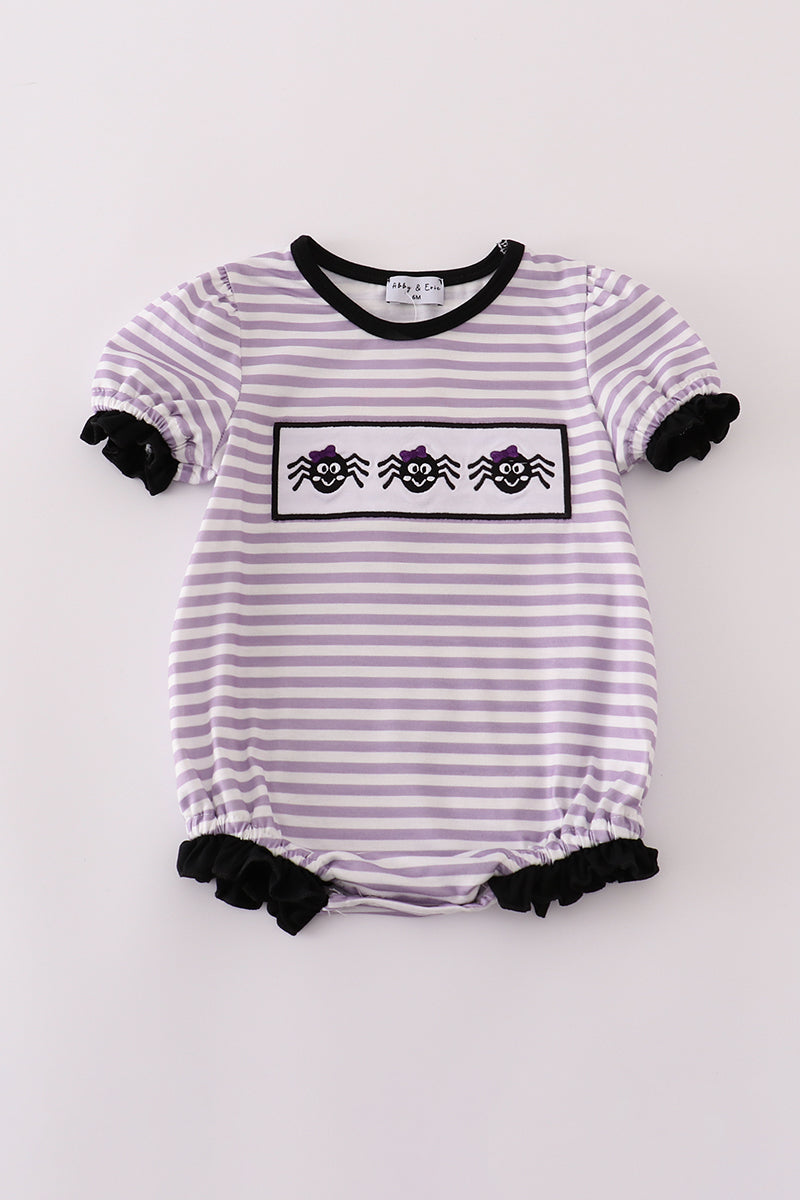 Purple Halloween Spider Embroidered Bubble