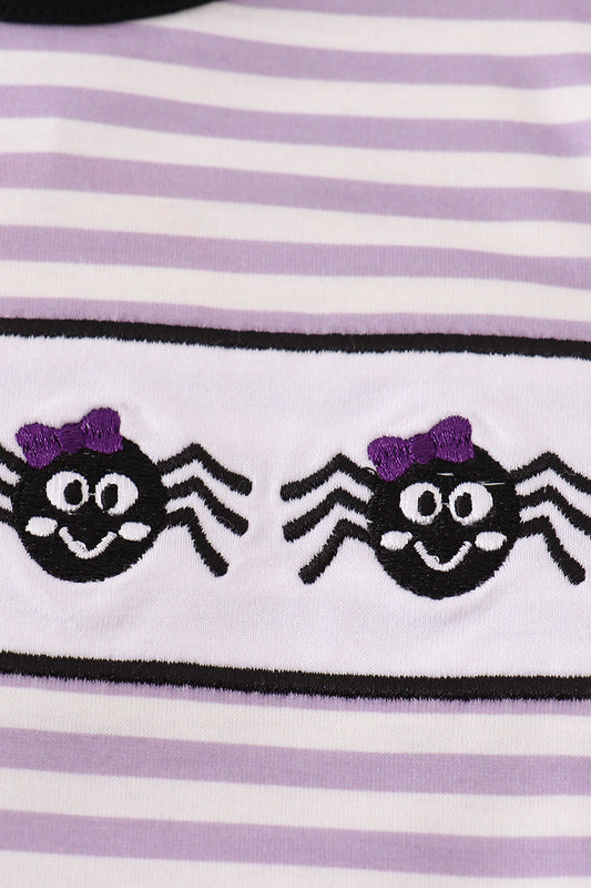 Purple Halloween Spider Embroidered Bubble