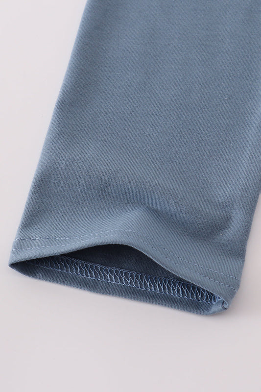 Blue Princess Embroidered Pants Set