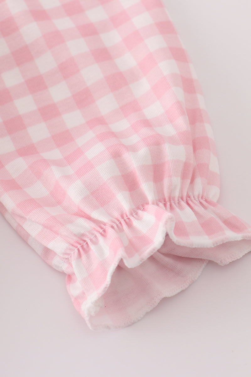 Pink and White Gingham Princess Bubble
