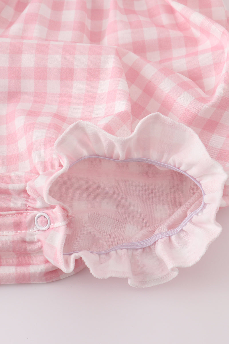 Pink and White Gingham Princess Bubble