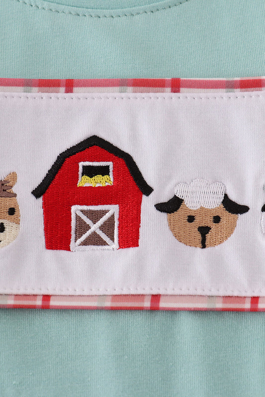 Long Sleeve Shirt with Farm Animals Embroidered