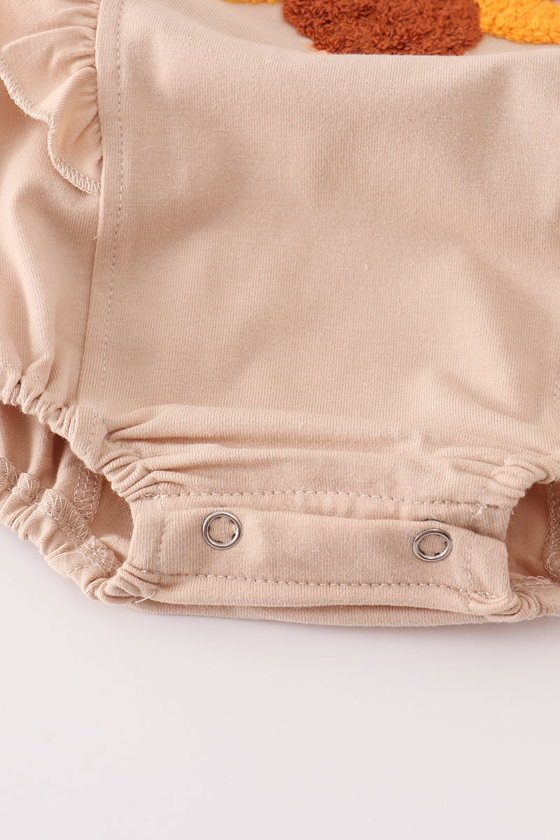 Long Sleeve Bubble with Ruffle and French Knot Turkey