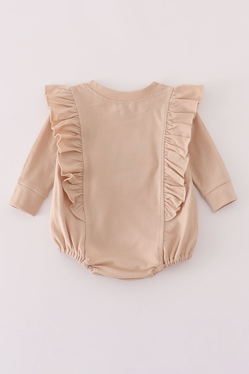 Long Sleeve Bubble with Ruffle and French Knot Turkey