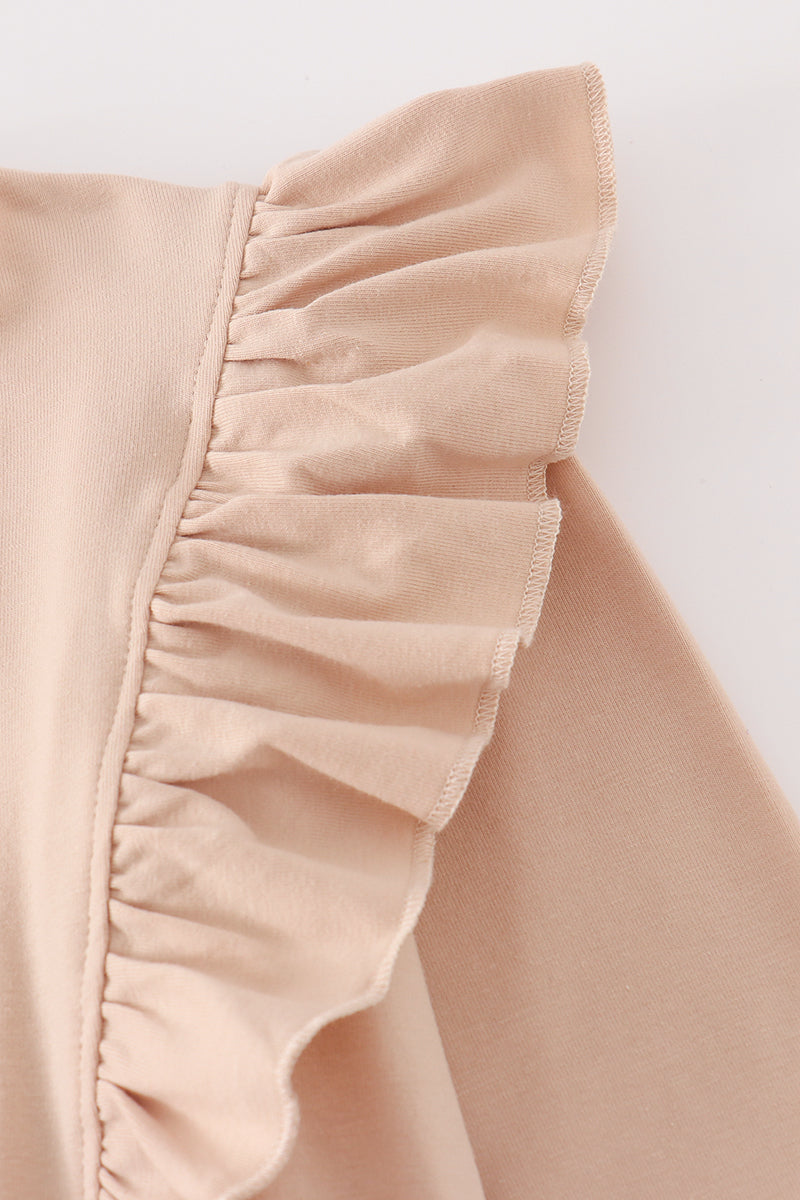 Long Sleeve Shirt with Ruffle and French Knot Turkey