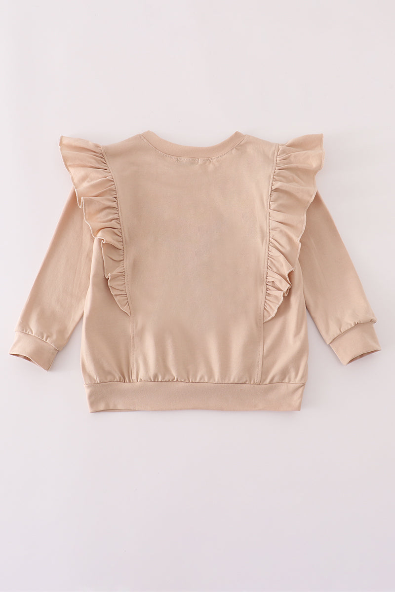 Long Sleeve Shirt with Ruffle and French Knot Turkey