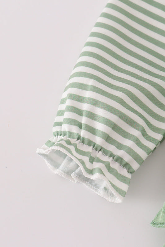 Green Striped Bubbled with French Knot Turkey