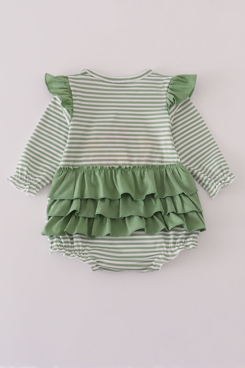 Green Striped Bubbled with French Knot Turkey