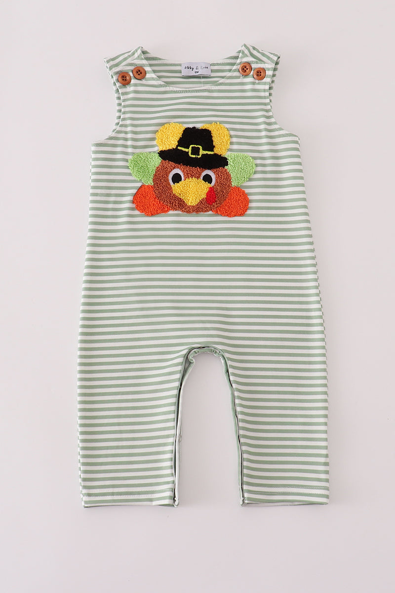Green Striped Jonjon with French Knot Turkey