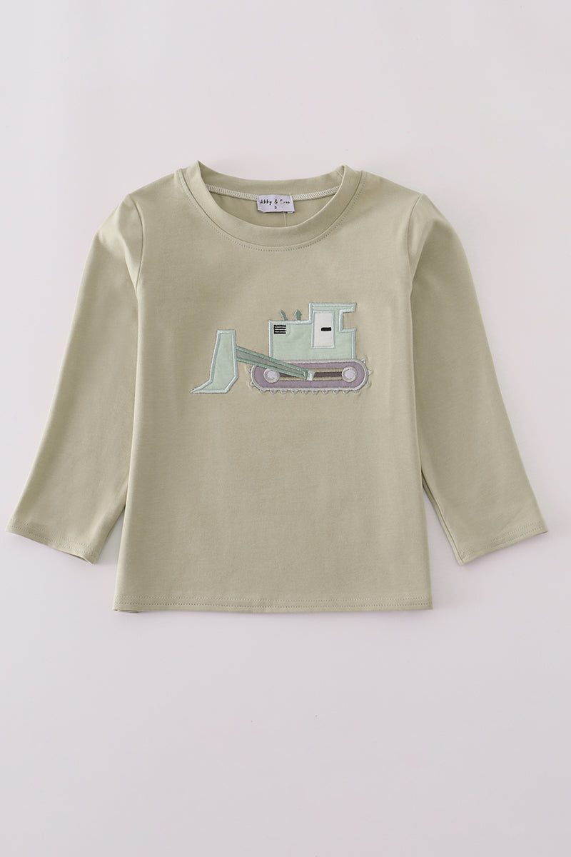 Cream Excavator Applique Shirt