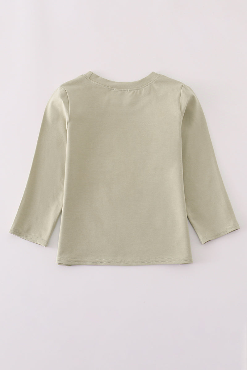 Cream Excavator Applique Shirt