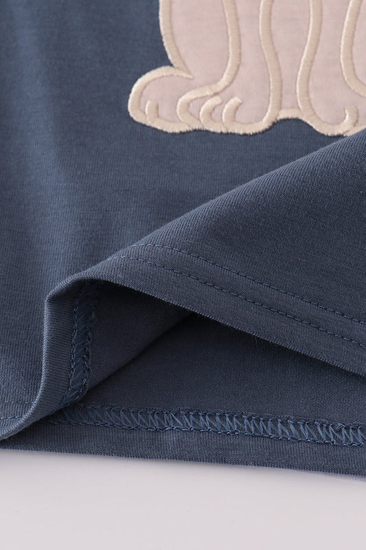 Navy Puppy Applique Shirt
