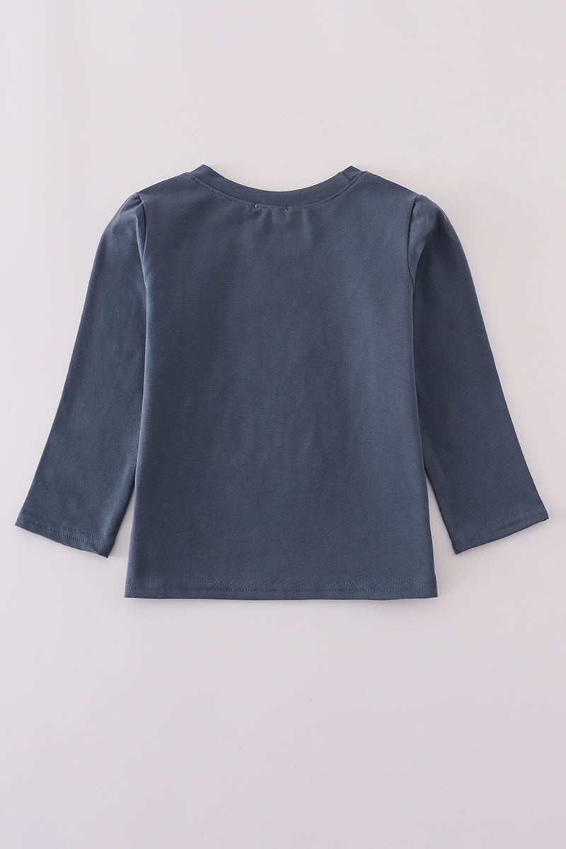 Navy Puppy Applique Shirt