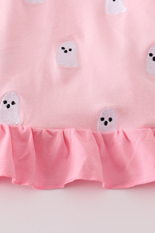 Pink Ghost Embroidered Dress