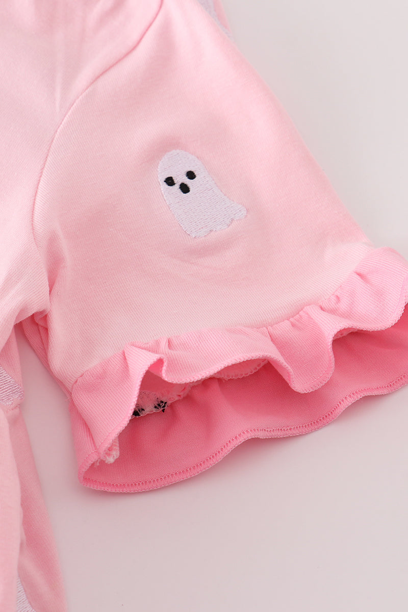 Pink Ghost Embroidered Dress