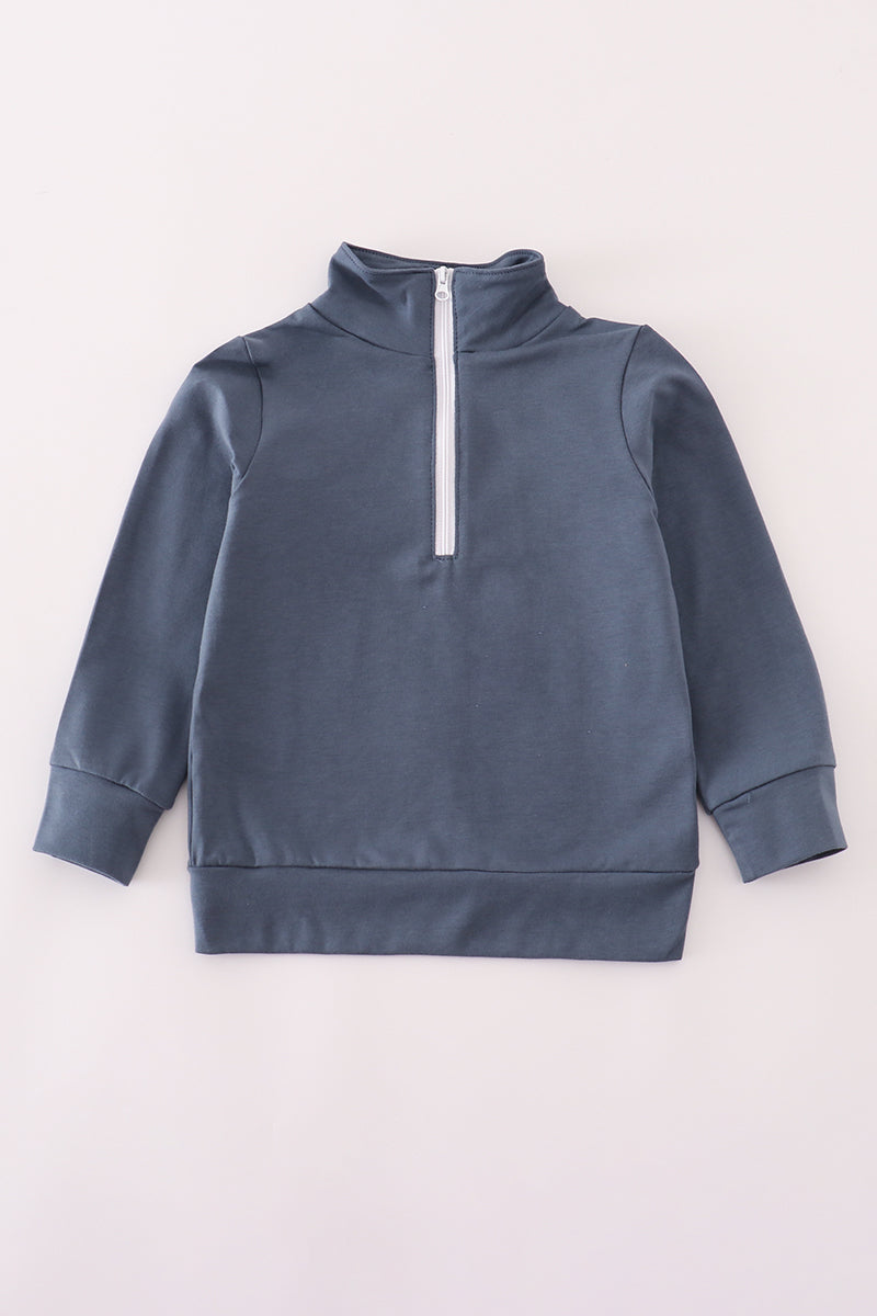 Navy Super Hero Embroidered Pull Over