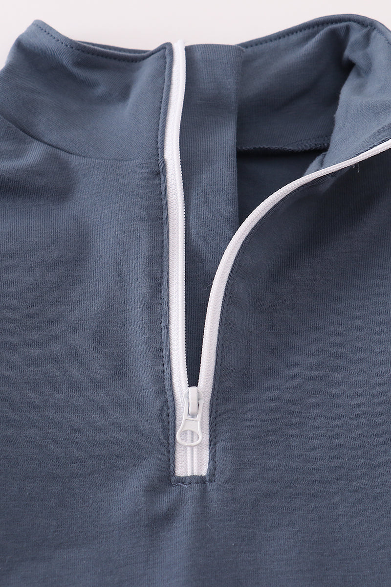 Navy Super Hero Embroidered Pull Over