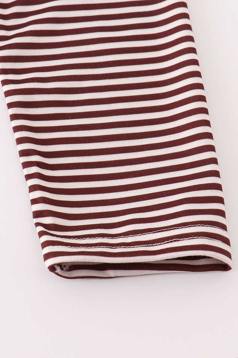 Long Sleeve Striped French Knot Turkey Shirt
