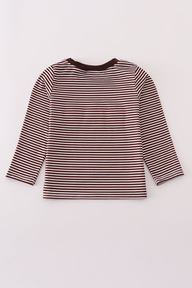 Long Sleeve Striped French Knot Turkey Shirt