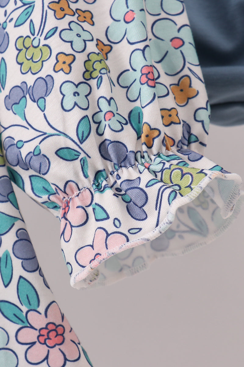 Smocked Floral Bloomer Set with Embroidered "Blessed"