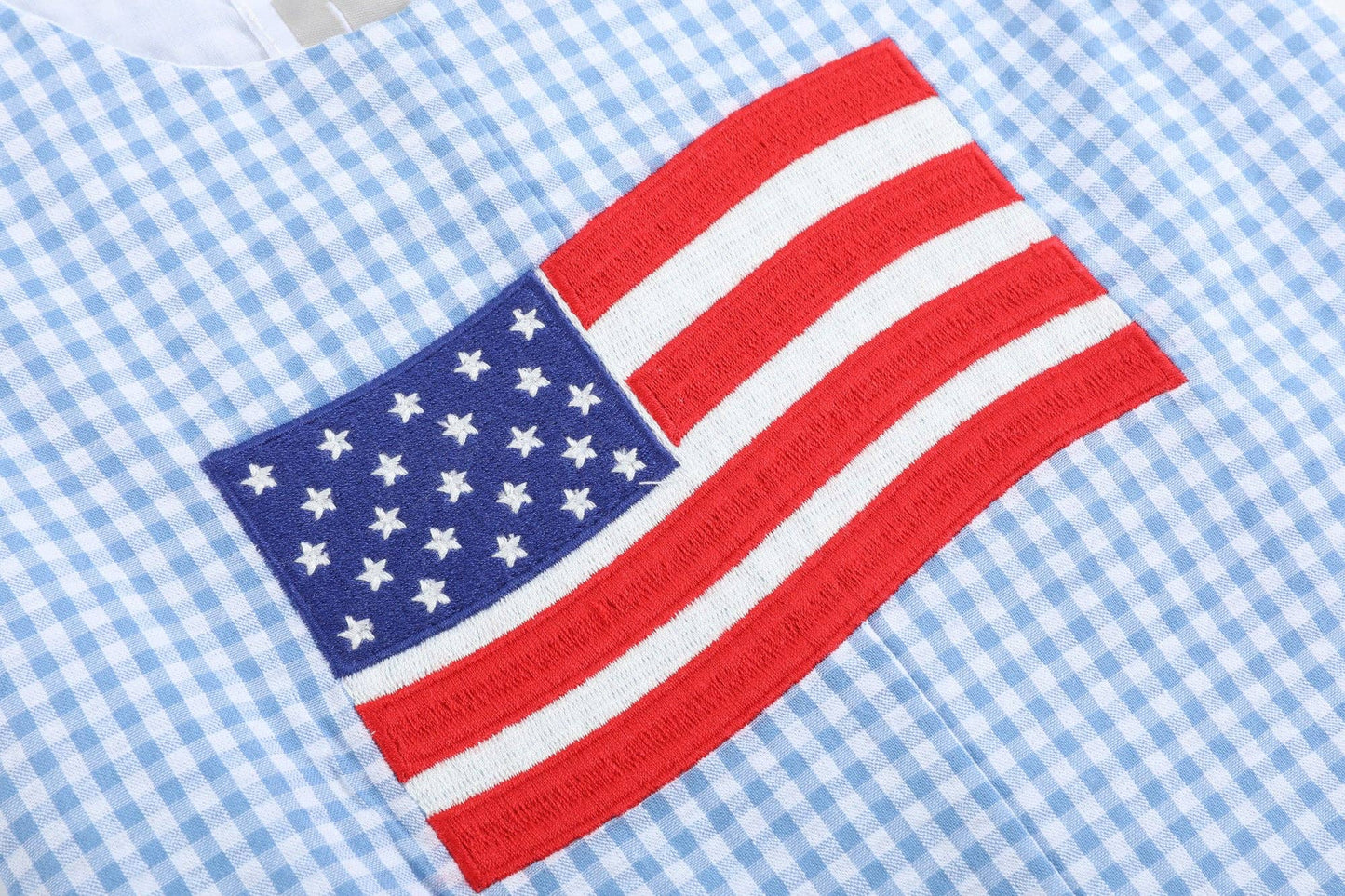 Blue Gingham American Flag John John
