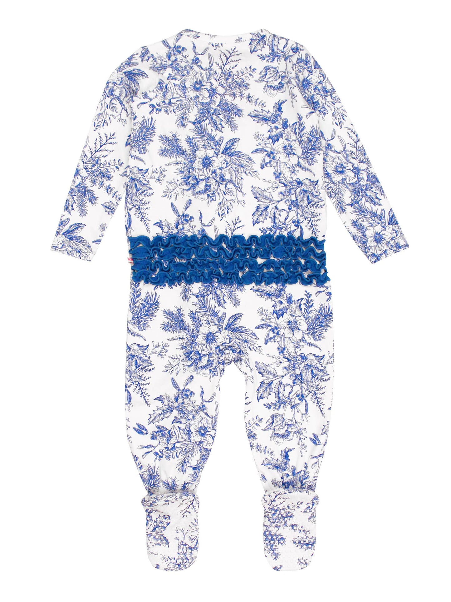 Winter Bliss Toile Modal Footed Ruffle Pajama