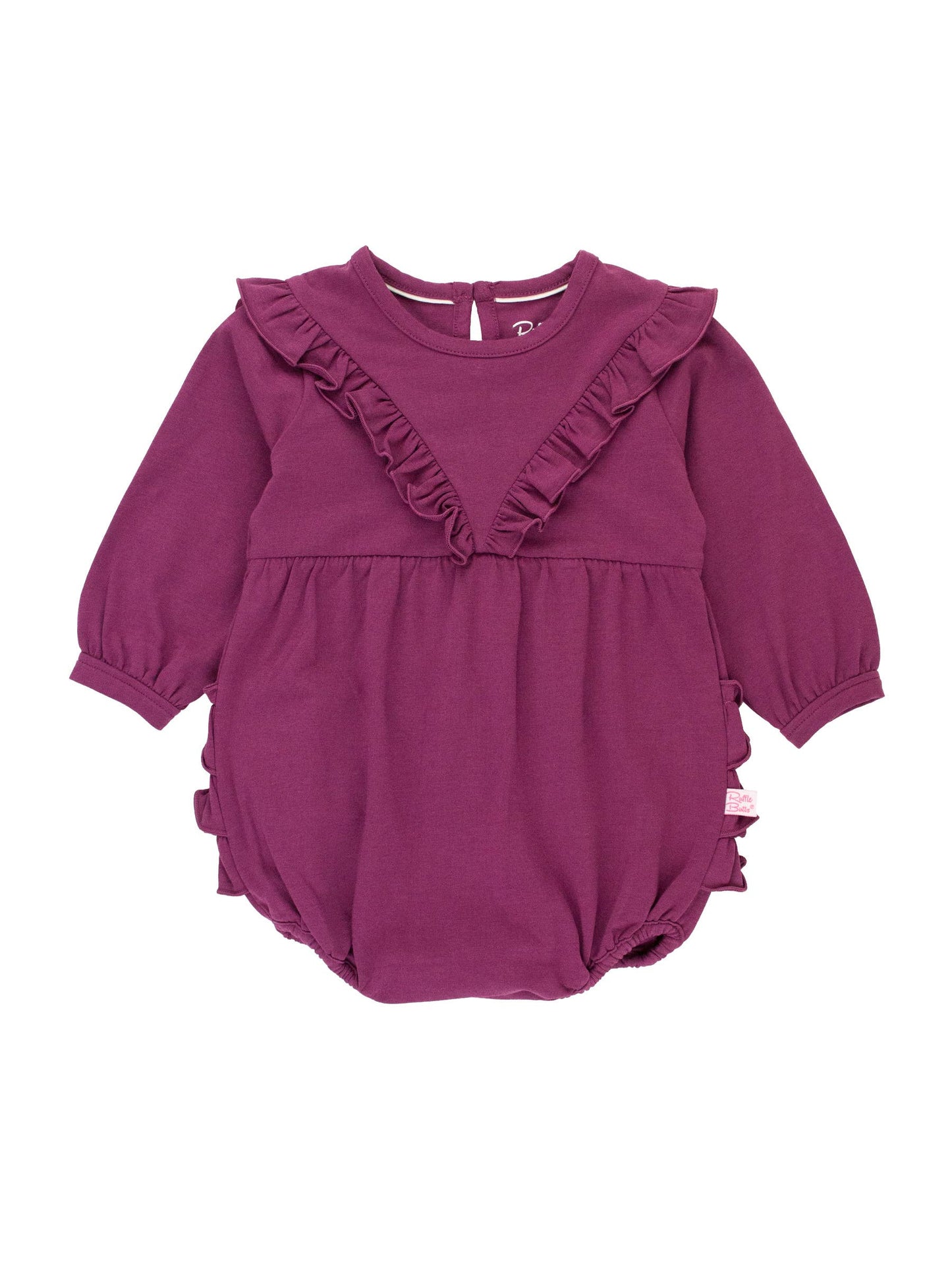 RB Girl Eggplant Ruffle Bubble Front
