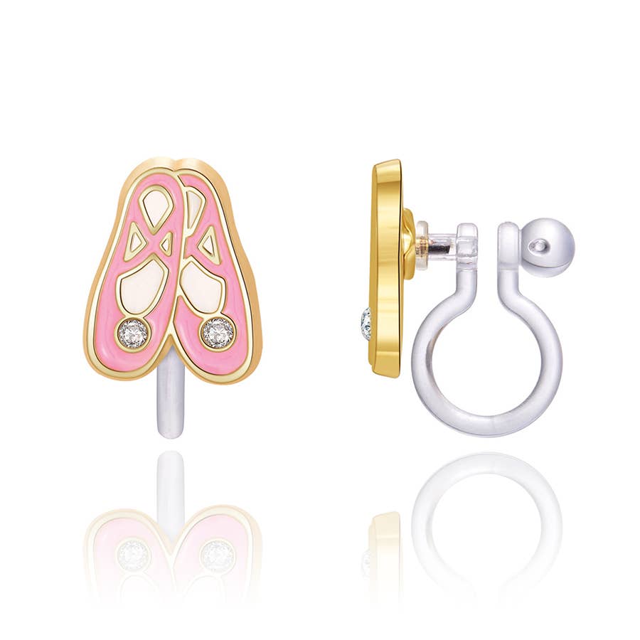 Clip On Ballet Slipper Earrings
