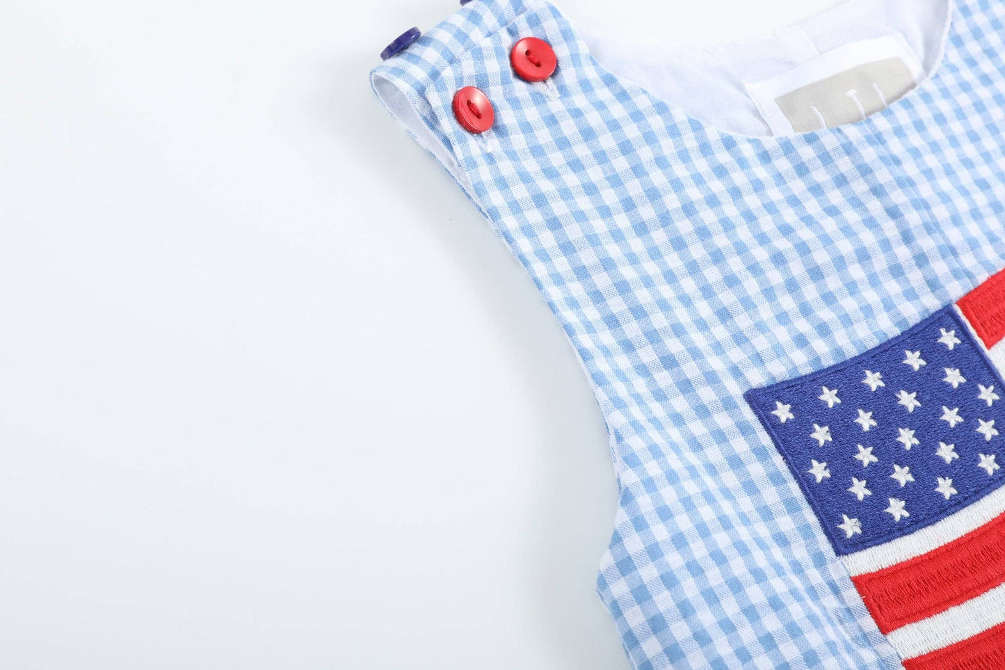 Blue Gingham American Flag John John