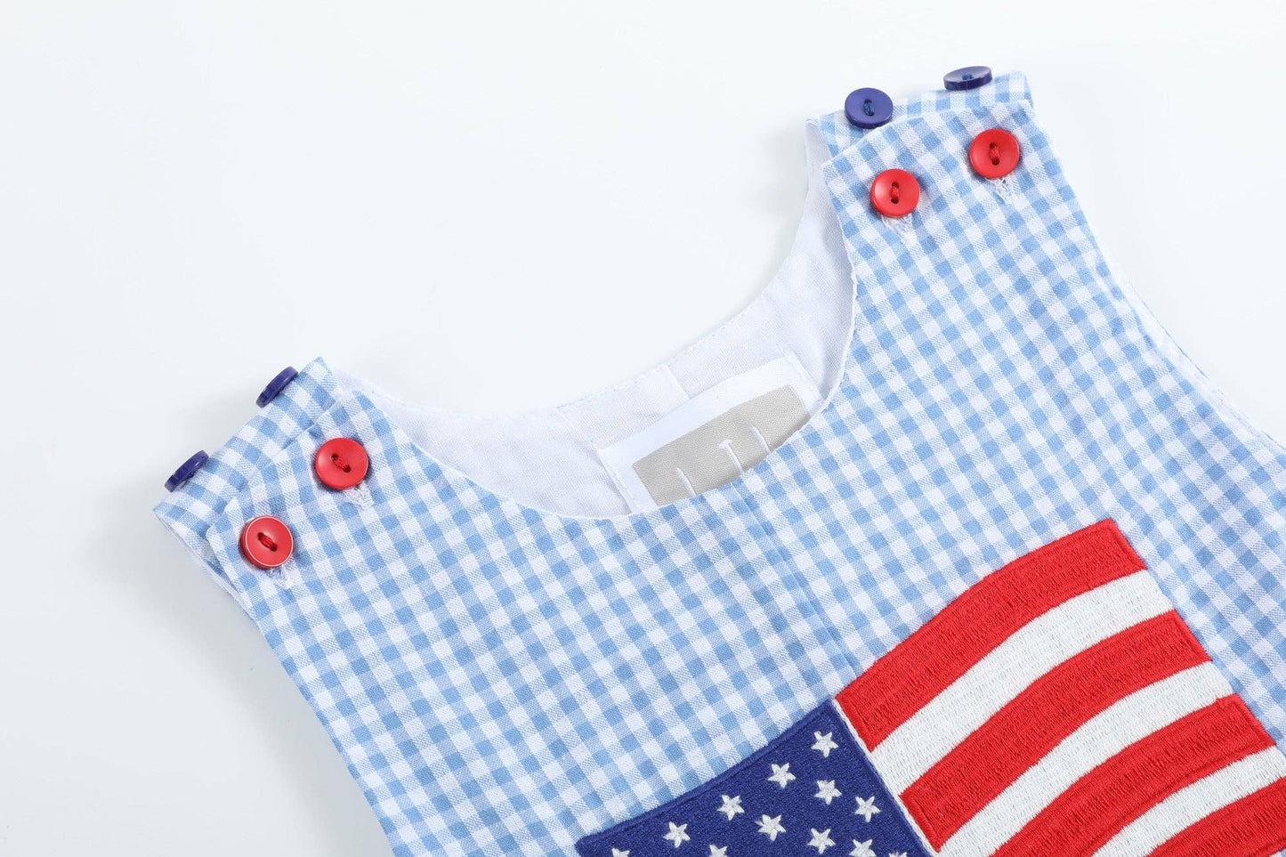 Blue Gingham American Flag John John