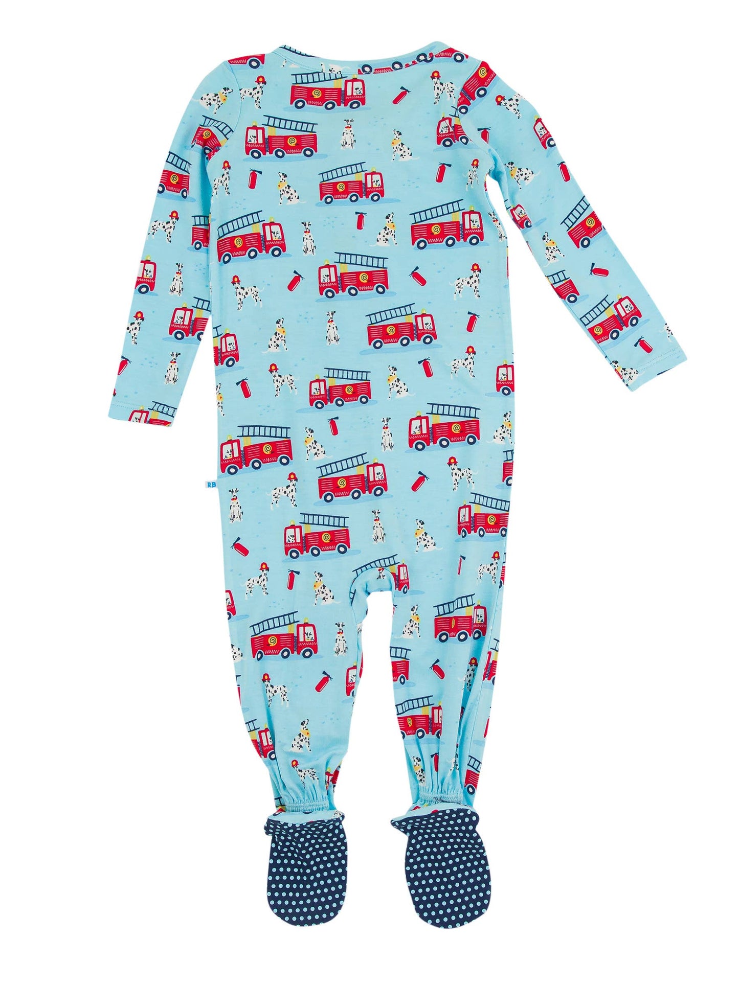 RB Boy Firetruck Pajamas Zipper Back