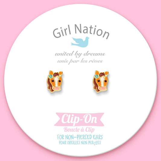 Pretty Pony Clip On Earrings