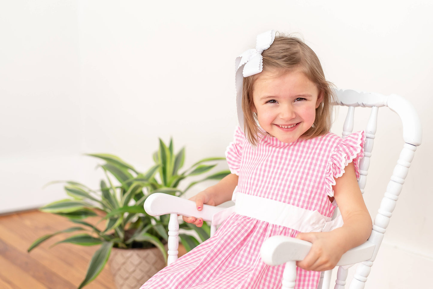 Light Pink Gingham A-Line Dress