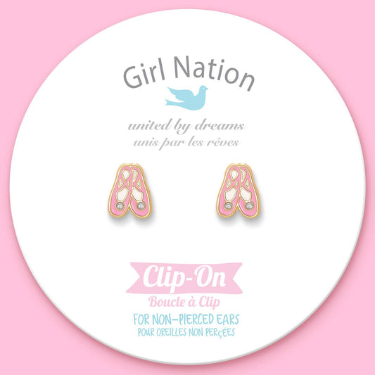 Clip On Ballet Slipper Earrings
