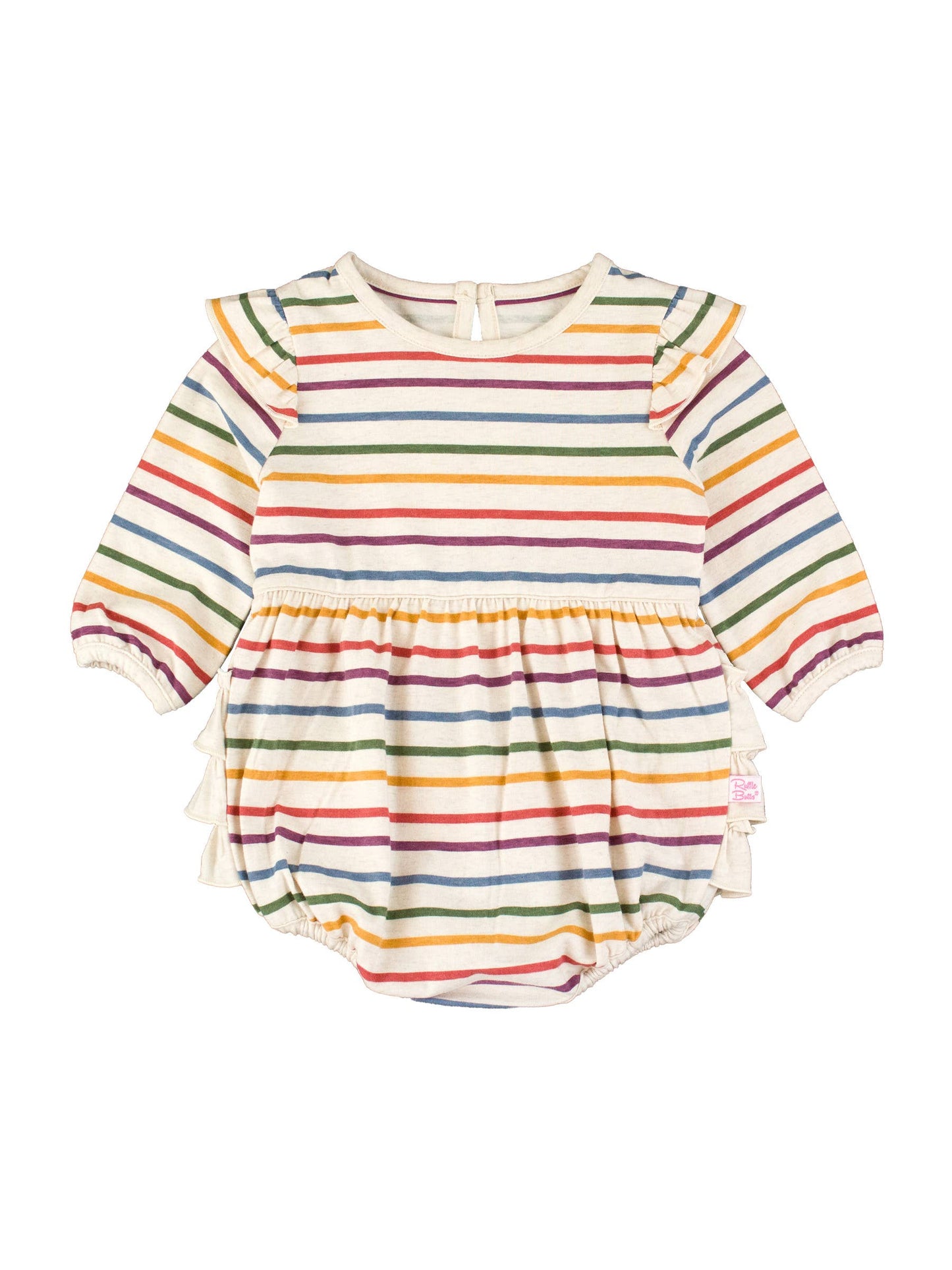 RB Girl Rainbow Ruffle Bubble Front