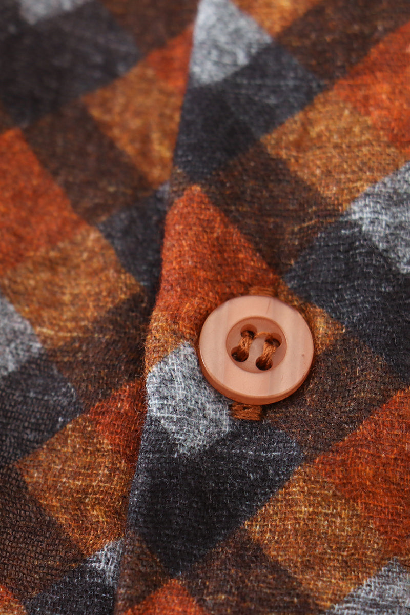 Plaid Button Down Muslin Long Sleeve Shirt