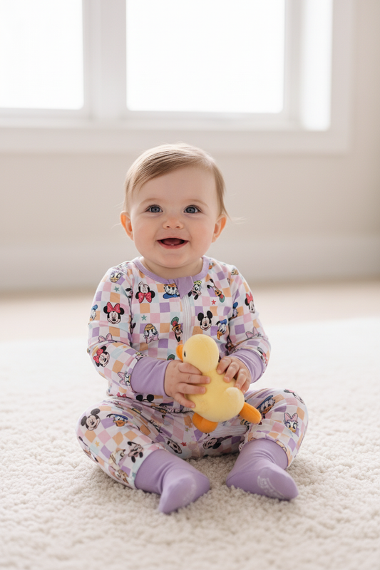 Purple Checkered Character Bamboo Sleeper