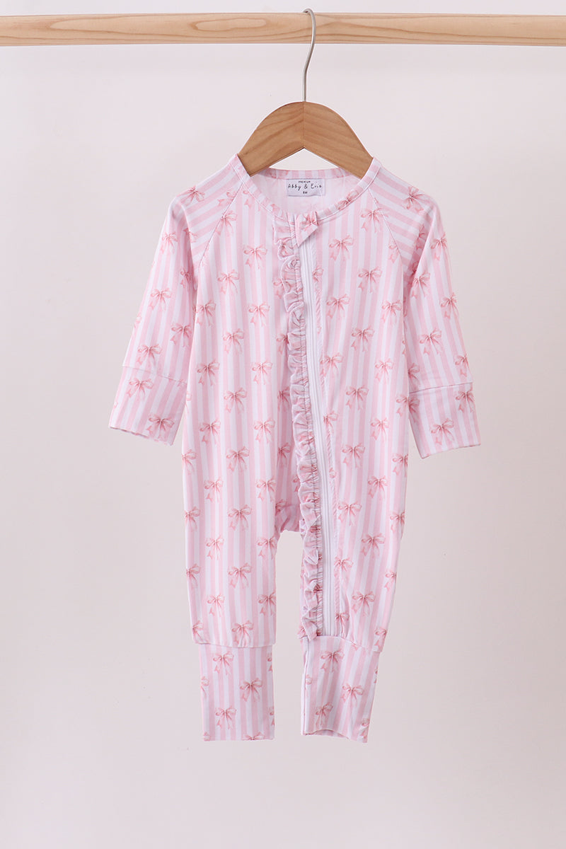 Pink Bows and Stripes Bamboo Sleeper