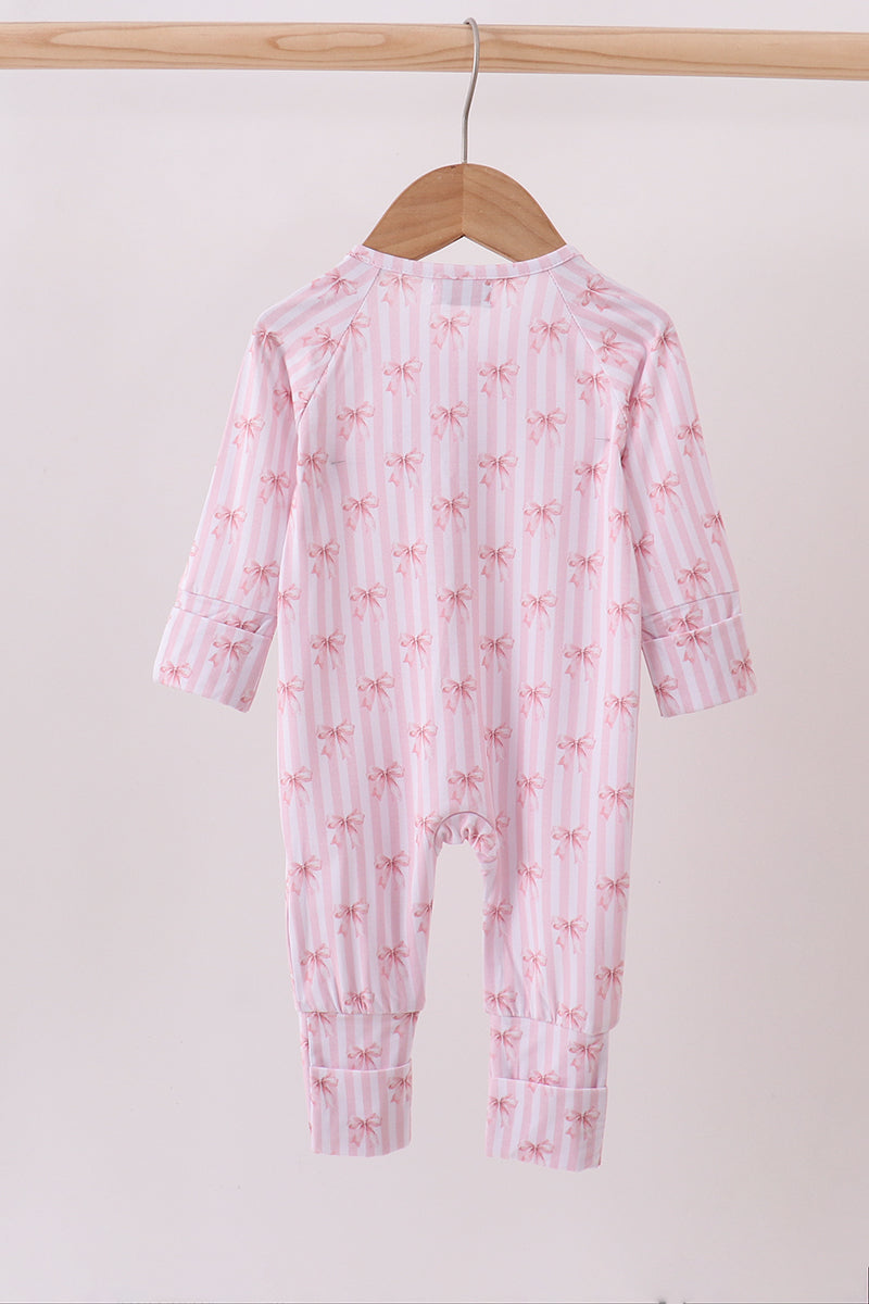 Pink Bows and Stripes Bamboo Sleeper