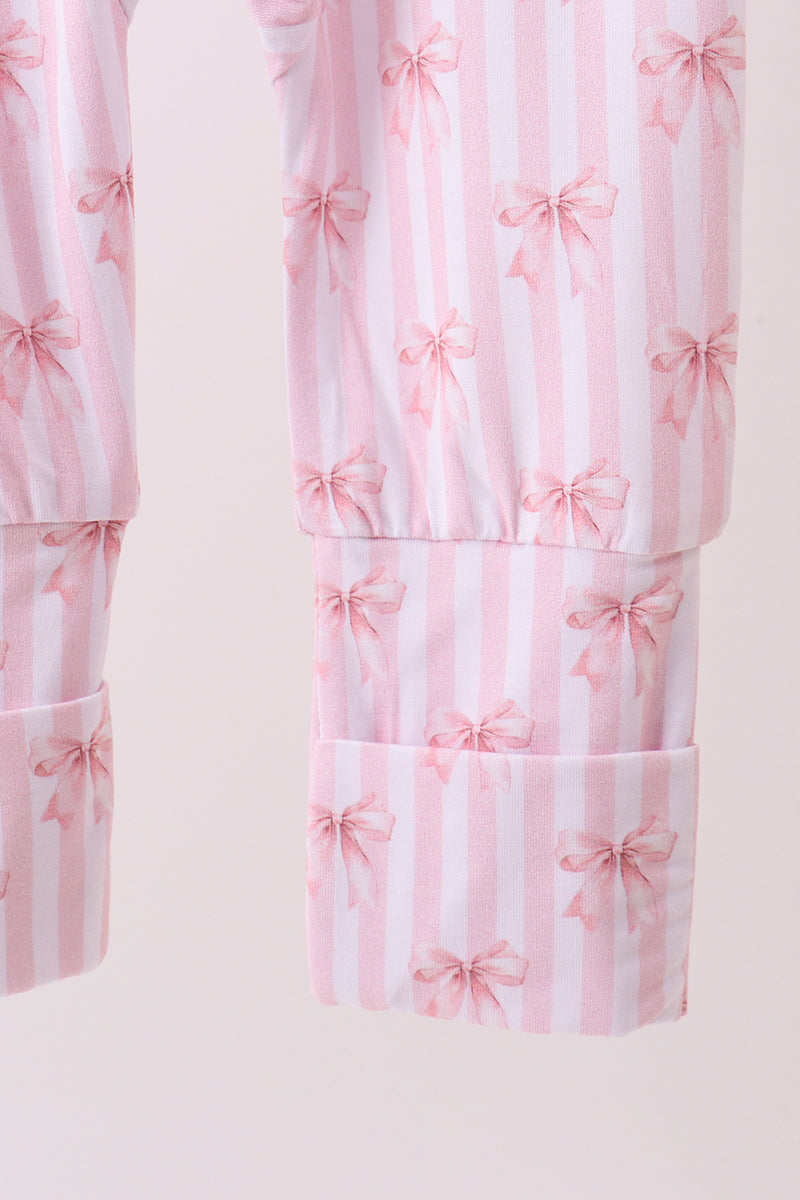 Pink Bows and Stripes Bamboo Sleeper