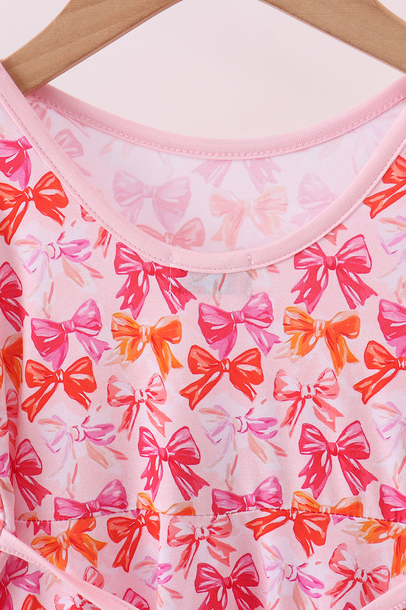 Beery Blossom Bows Bamboo Dress