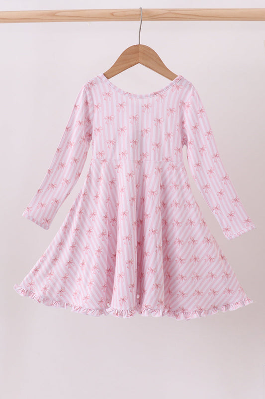 Pink Bows and Stripes Bamboo Dress